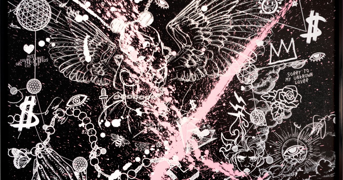 Villains In My Head Black White Pinks Splash 2019